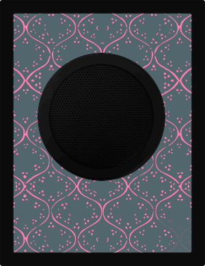 Persian Motif, Pink on Graphite